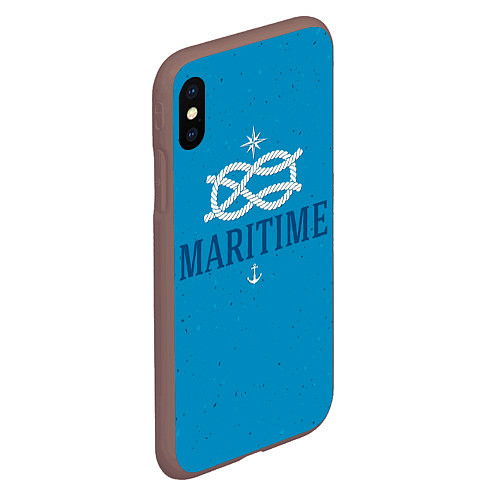 Чехол iPhone XS Max матовый Морской ВМФ / 3D-Коричневый – фото 2