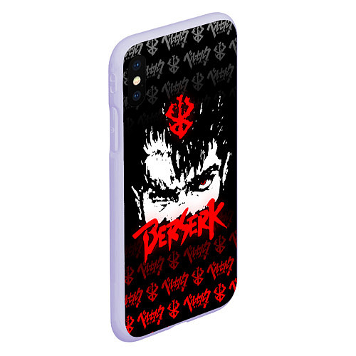 Чехол iPhone XS Max матовый BERSERK ЛОГО / 3D-Светло-сиреневый – фото 2