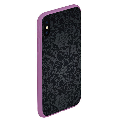 Чехол iPhone XS Max матовый Dark Pattern / 3D-Фиолетовый – фото 2