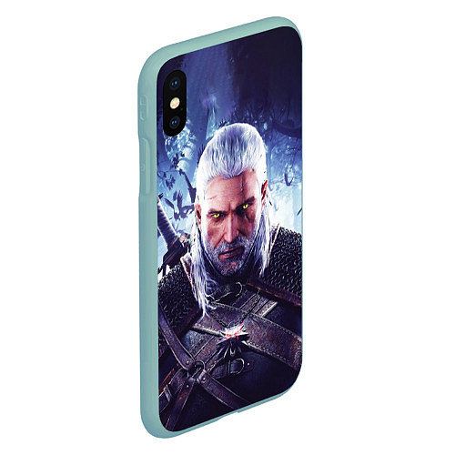 Чехол iPhone XS Max матовый THE WITCHER GERALT OF RIVIA / 3D-Мятный – фото 2