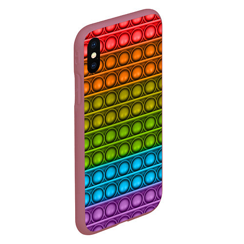 Чехол iPhone XS Max матовый ИГРУШКА POP it / 3D-Малиновый – фото 2