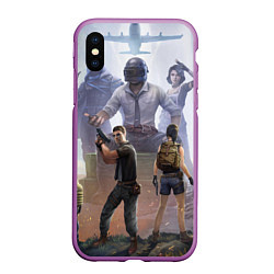 Чехол iPhone XS Max матовый PUBG ПУБГ Z, цвет: 3D-фиолетовый