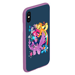 Чехол iPhone XS Max матовый Пони тим, цвет: 3D-фиолетовый — фото 2