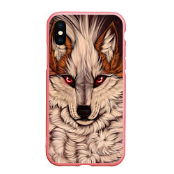 Чехол iPhone XS Max матовый Красивая Волчица, цвет: 3D-баблгам
