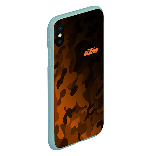 Чехол iPhone XS Max матовый KTM КТМ CAMO RACING / 3D-Мятный – фото 2