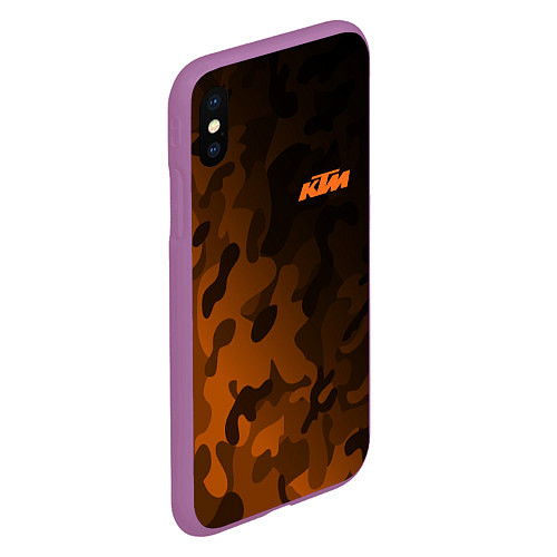 Чехол iPhone XS Max матовый KTM КТМ CAMO RACING / 3D-Фиолетовый – фото 2