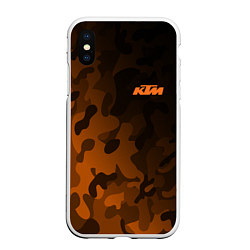 Чехол iPhone XS Max матовый KTM КТМ CAMO RACING