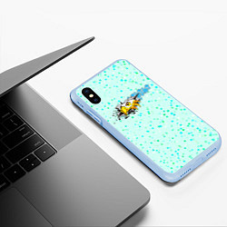 Чехол iPhone XS Max матовый Орел, цвет: 3D-голубой — фото 2