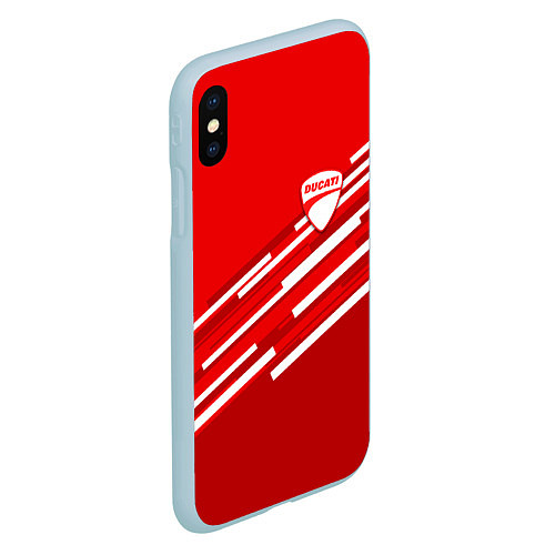 Чехол iPhone XS Max матовый DUCATI ДУКАТИ / 3D-Голубой – фото 2