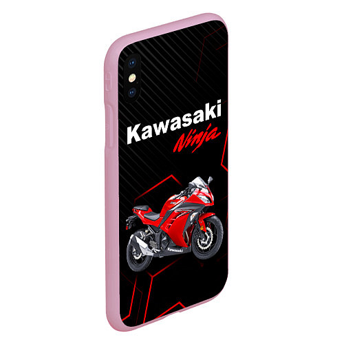 Чехол iPhone XS Max матовый KAWASAKI NINJA КАВАСАКИ / 3D-Розовый – фото 2