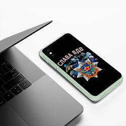 Чехол iPhone XS Max матовый За ВДВ, цвет: 3D-салатовый — фото 2