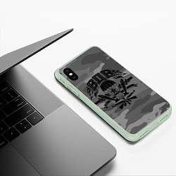 Чехол iPhone XS Max матовый Воздушно десантные войска, цвет: 3D-салатовый — фото 2