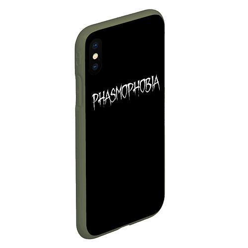 Чехол iPhone XS Max матовый Phasmophobia logo / 3D-Темно-зеленый – фото 2