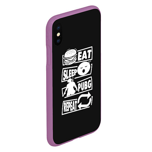 Чехол iPhone XS Max матовый Я люблю Пабг / 3D-Фиолетовый – фото 2