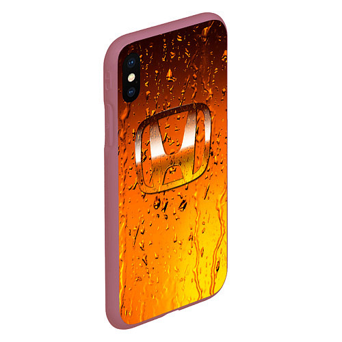 Чехол iPhone XS Max матовый Honda капли дождя / 3D-Малиновый – фото 2