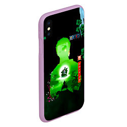Чехол iPhone XS Max матовый Зоро One Piece Большой куш, цвет: 3D-сиреневый — фото 2