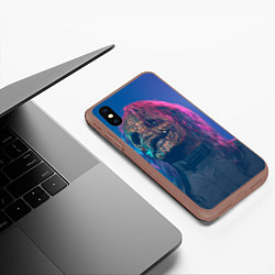 Чехол iPhone XS Max матовый Corey Taylor, цвет: 3D-коричневый — фото 2