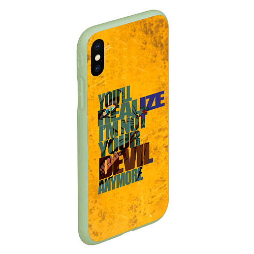 Чехол iPhone XS Max матовый Corey Taylor / 3D-Салатовый – фото 2