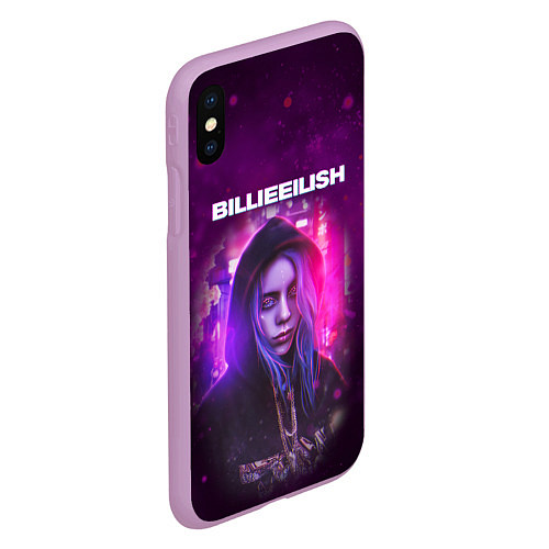 Чехол iPhone XS Max матовый BILLIE EILISH GLITCH Z / 3D-Сиреневый – фото 2