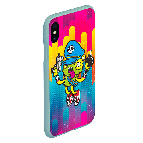 Чехол iPhone XS Max матовый Crazy Bomberman / 3D-Мятный – фото 2