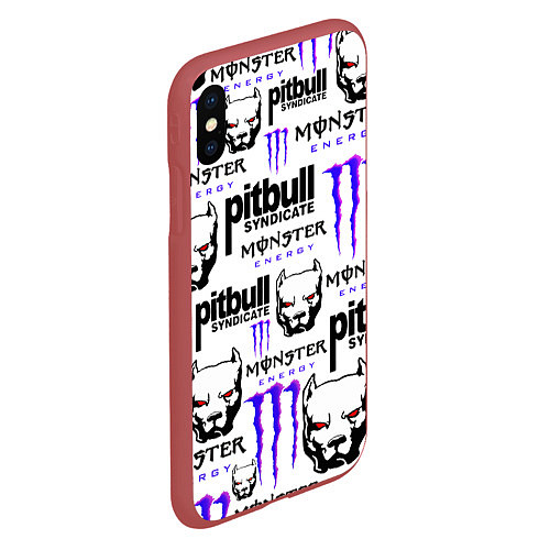 Чехол iPhone XS Max матовый PITBULL SYNDICATE X MONSTER / 3D-Красный – фото 2