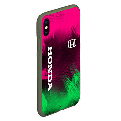 Чехол iPhone XS Max матовый NEON HONDA НЕОН ХОНДА, цвет: 3D-темно-зеленый — фото 2