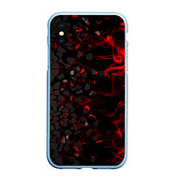 Чехол iPhone XS Max матовый 3Д Разлом 3D Плиты и огонь