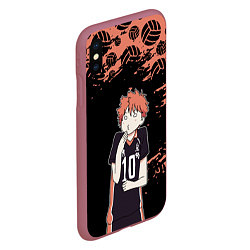 Чехол iPhone XS Max матовый ХИНАТА HINATA, цвет: 3D-малиновый — фото 2