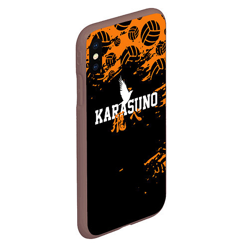 Чехол iPhone XS Max матовый KARASUNO КАРАСУНО / 3D-Коричневый – фото 2