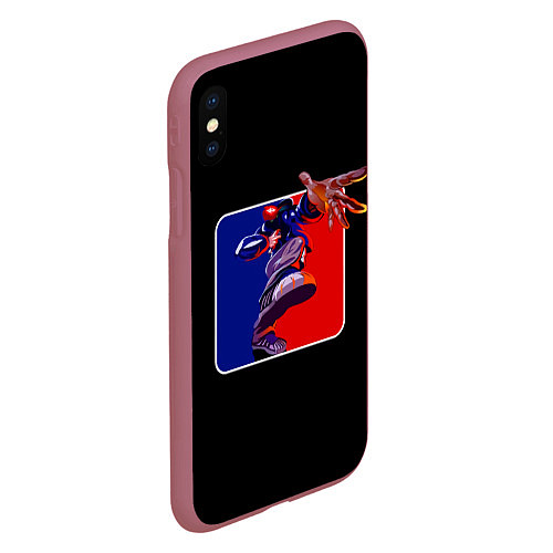 Чехол iPhone XS Max матовый Logo LB / 3D-Малиновый – фото 2