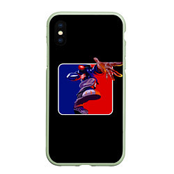 Чехол iPhone XS Max матовый Logo LB, цвет: 3D-салатовый
