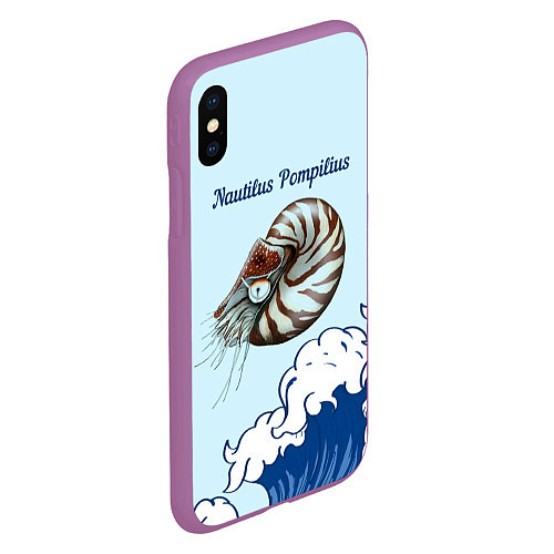 Чехол iPhone XS Max матовый Nautilus Pompilius океан / 3D-Фиолетовый – фото 2