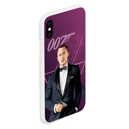 Чехол iPhone XS Max матовый Агент 007 Джеймс Бонд / 3D-Белый – фото 2