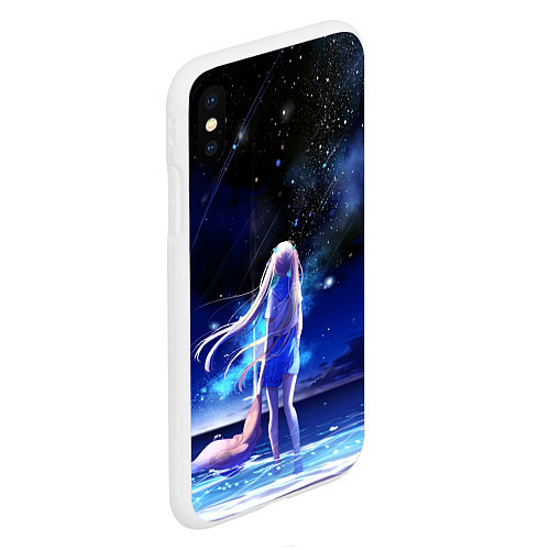 Чехол iPhone XS Max матовый Animegirl Night Sea / 3D-Белый – фото 2