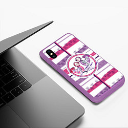 Чехол iPhone XS Max матовый Птички Сирин Близнецы, цвет: 3D-фиолетовый — фото 2
