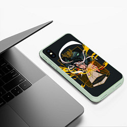 Чехол iPhone XS Max матовый ЭРЕН ЙЕГЕР ПРЕВРАЩЕНИЕ, цвет: 3D-салатовый — фото 2