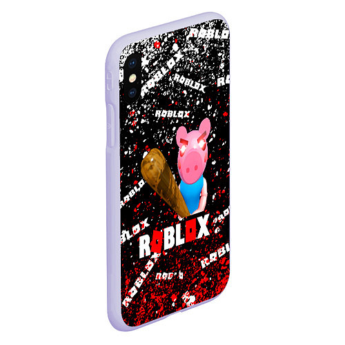 Чехол iPhone XS Max матовый Roblox piggyСвинка Пигги / 3D-Светло-сиреневый – фото 2