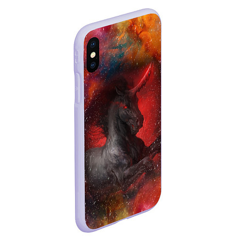 Чехол iPhone XS Max матовый Единорог Unicorn Z / 3D-Светло-сиреневый – фото 2