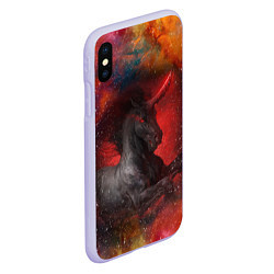 Чехол iPhone XS Max матовый Единорог Unicorn Z, цвет: 3D-светло-сиреневый — фото 2