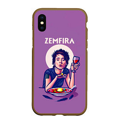 Чехол iPhone XS Max матовый ZEMFIRA арт ужин