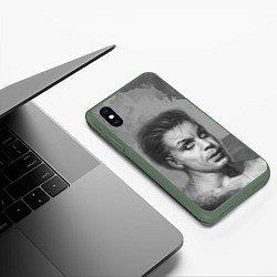Чехол iPhone XS Max матовый Тилль Линдеманн РАМШТАЙН Z, цвет: 3D-темно-зеленый — фото 2