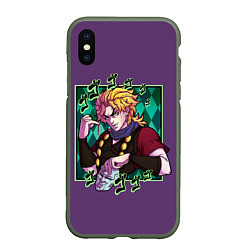 Чехол iPhone XS Max матовый Dio Brando JoJo, цвет: 3D-темно-зеленый