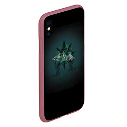 Чехол iPhone XS Max матовый Hydra dominatus, цвет: 3D-малиновый — фото 2