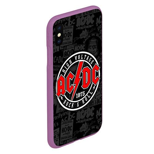 Чехол iPhone XS Max матовый AC DC HIGH VOLTAGE / 3D-Фиолетовый – фото 2