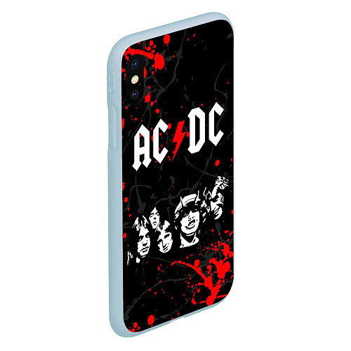 Чехол iPhone XS Max матовый AC DC HIGHWAY TO HELL / 3D-Голубой – фото 2