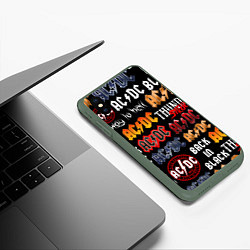 Чехол iPhone XS Max матовый AC DC LOGOBOMBING, цвет: 3D-темно-зеленый — фото 2