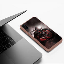 Чехол iPhone XS Max матовый СУПЕРБАЙК, цвет: 3D-коричневый — фото 2