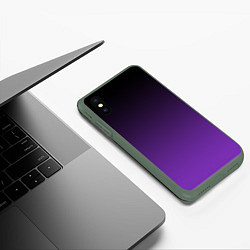 Чехол iPhone XS Max матовый Ночной градиент Фиолетовый, цвет: 3D-темно-зеленый — фото 2