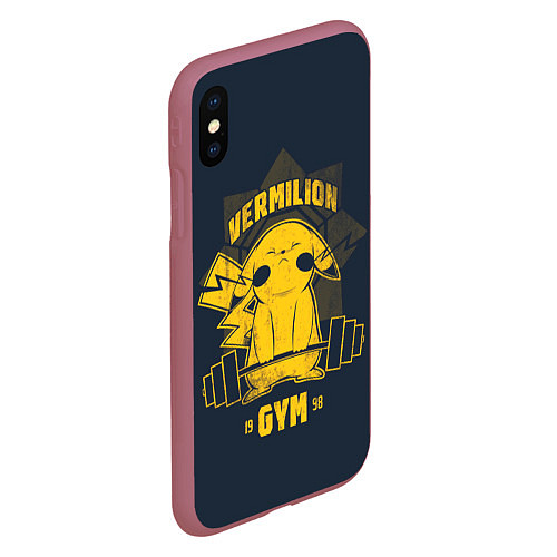 Чехол iPhone XS Max матовый Vermilion gym / 3D-Малиновый – фото 2