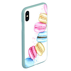 Чехол iPhone XS Max матовый Macarons Нежный десерт, цвет: 3D-мятный — фото 2